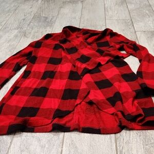 Plaid Red and Black Women's Sweater